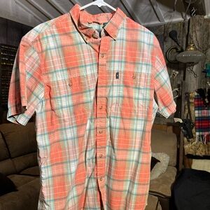 G.H. Bass & Co. Men's Coral Plaid Button-Down Shirt men’s large